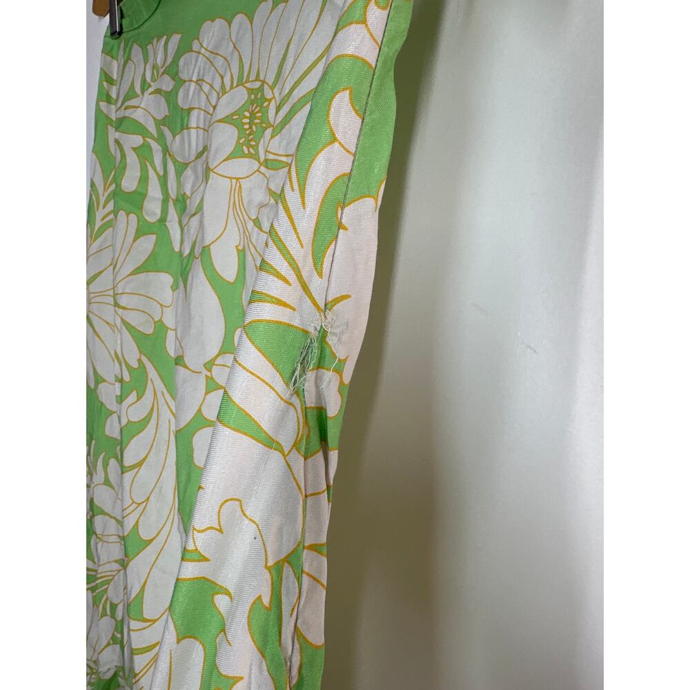 Sandro Ludmila Dress Linen Blend Floral Sleeveless Cutout Maxi Green 36 US 2-4 - Picture 5 of 12